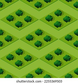 Seamless natural forest with trees park Repeating Tile
