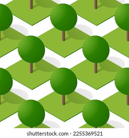 Seamless natural forest with trees park Repeating Tile