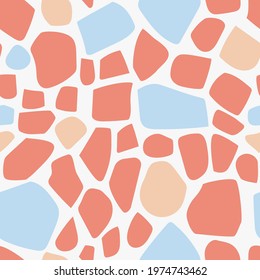 Seamless natural geometric pattern, abstract  shapes on a white background. Hand drawing. Design for textiles, wallpapers, printed products. Vector illustration