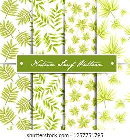 Seamless Natural Leaf Vector Pattern