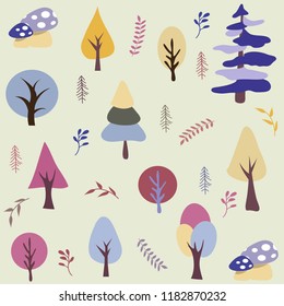Seamless natural ornament pattern