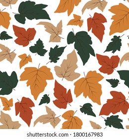 Patrón natural sin foco, hoja abstracta, fondo blanco. Otoño. Dibujo manual. Diseño para textiles, papel pintado, productos impresos. Ilustración del vector