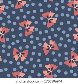 Patrón natural sin foco, mariposas, fondo azul oscuro. Dibujo manual. Diseño para textiles, papel pintado, productos impresos. Ilustración del vector