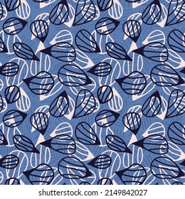 Seamless natural pattern with chaotic abstract leaves