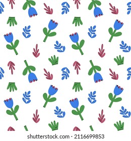 Patrón natural de flores sin inconfundible en una forma simple. Resumen de elementos naturales. Impresión vectorial para papel, papel pintado y diseño textil