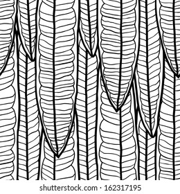 Seamless natural pattern with long leaves.