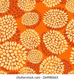 seamless natural pattern on an orange background