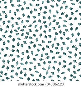 Seamless natural pattern with small green leaves