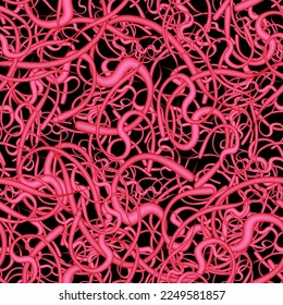 Seamless natural structural pattern of full-color smooth objects on a black background.
