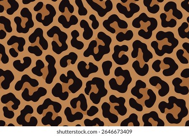 Seamless Naturalistic Lynx skin pattern with black spots and brown centers on tan background.