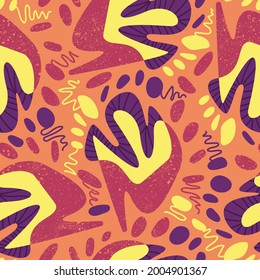 Seamless nature abstract pattern with hand drawn unique shapes for your creative ideas