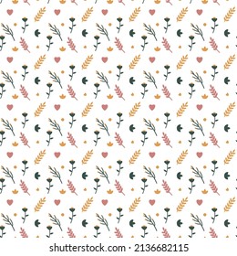 seamless nature background vector, pattern botanical vector illustration template