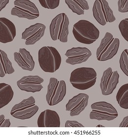 Seamless nature background with walnuts. Fresh organic food. Walnuts background. 
