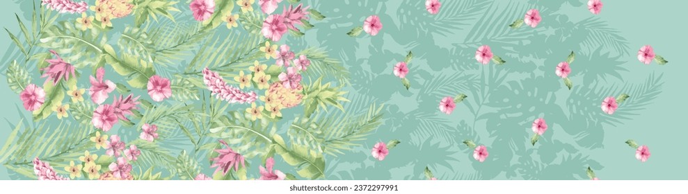 seamless nature floral blossom spring pattern vector