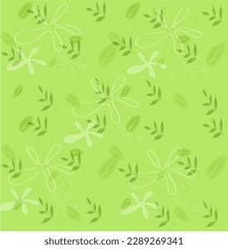 seamless nature pattern. abstract elements, leaves
