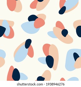 Seamless nature pattern. Abstract shapes and elements, drawing on  white background, hand drawn, packaging, wallpaper, design for textiles, vector illustration.