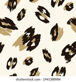 Seamless nature pattern. Abstract shapes, drawing on white background, animal color, hand drawn, packaging, wallpaper, design for textiles, vector illustration.