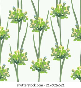 seamless nature pattern background with hand drawn flower bush , greeting card or fabric