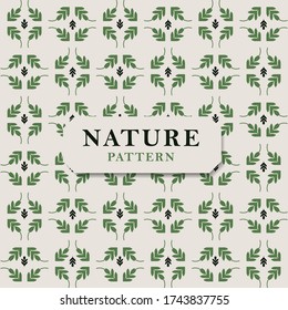 Seamless nature pattern with green leaves. Seamless vector texture. Leaves pattern perfect for wrapping paper and packaging design.