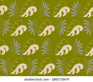 Seamless nature pattern leaves design for background template and banner