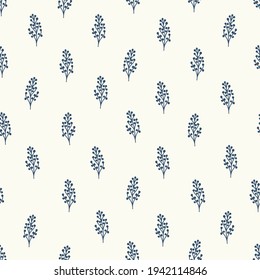 Seamless nature pattern on white background.  Hand drawn abstract botanical elements. Design for textiles, wallpapers, printed products. Vector illustration