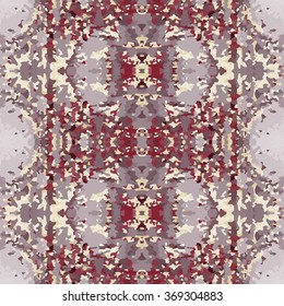 Seamless nature pattern. Stone, snake skin, band view mosaic motley texture. Ornamental collage. Gray, vinous, beige soft colored background. Vector