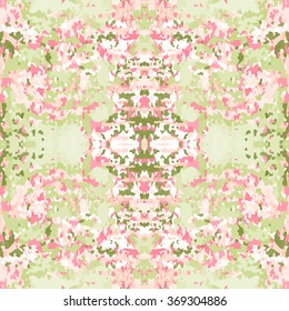Seamless nature pattern. Stone, snake skin, band view mosaic motley texture. Ornamental collage. Green, rose soft colored background. Vector