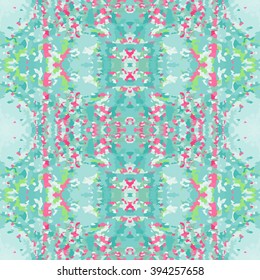 Seamless nature pattern. Stone, snake skin, band view mosaic motley texture. Ornamental collage. Blue, magenta, white colored background. Vector