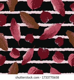 Nahtlose Natur gestreift Blätter wiederholen endlose Hintergrund Decktextur für Textilien, Packpapier, Tapeten, Vorhänge, Kleidung, Modegewebe Drucke