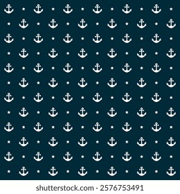 Seamless Nautical Anchor Seamless Pattern