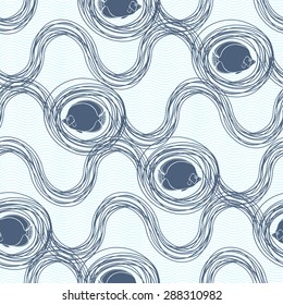 Seamless nautical background with fishes.