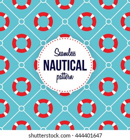 Seamless nautical life buoys pattern
