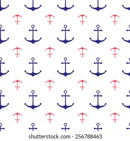Seamless nautical pattern with anchors. Design element for wallpapers, baby shower invitation, birthday card, scrapbooking, fabric print etc.