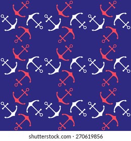 Seamless nautical pattern with anchors. Design element for wallpapers, baby shower invitation, birthday card, scrapbooking, fabric print etc.