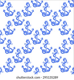 Seamless nautical pattern with anchors. Design element for wallpapers, baby shower invitation, birthday card, scrapbooking, fabric print etc.