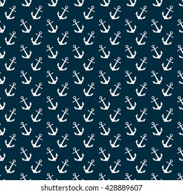 Seamless nautical pattern with anchors. Design element for wallpapers