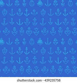 Seamless nautical pattern with anchors. Endless texture for printing onto fabric, web page background and paper or invitation.