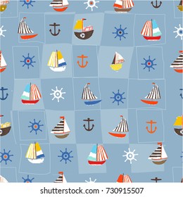 Seamless nautical pattern background