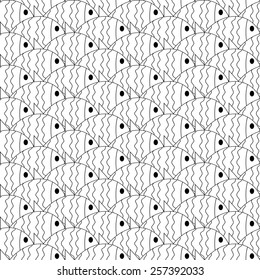 Seamless nautical pattern with fish. Design element for wallpapers, baby shower invitation, birthday card, scrapbooking, fabric print etc.