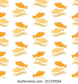 Seamless nautical pattern with fishes