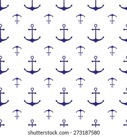 Seamless nautical pattern with scattered anchors. Design element for wallpapers, baby shower invitation, birthday card, scrapbooking, fabric print etc.