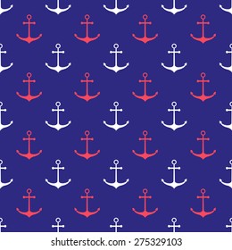 Seamless nautical pattern with scattered anchors. Design element for wallpapers, baby shower invitation, birthday card, scrapbooking, fabric print etc.