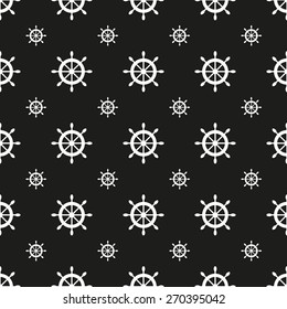 Seamless nautical pattern with ship wheels. Design element for wallpapers, baby shower invitation, birthday card, scrapbooking, fabric print etc.