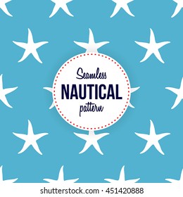 Seamless nautical pattern of starfish