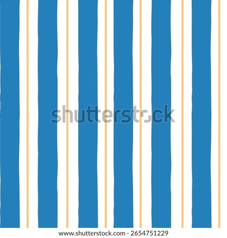 Seamless nautical pattern with wavy blue, white, and beige vertical stripes. Evokes a coastal summer vibe perfect for marine-themed design and textile decoration