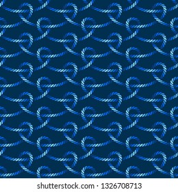 Seamless nautical rope knot pattern, fishing net