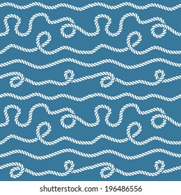 Seamless nautical rope knot pattern