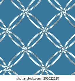 Seamless nautical rope knot pattern
