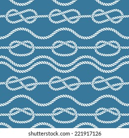 Seamless nautical rope knot pattern