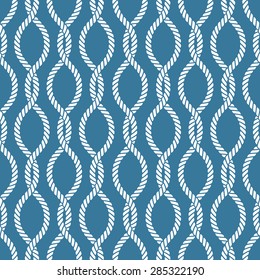 Seamless nautical rope knot pattern, fishing net